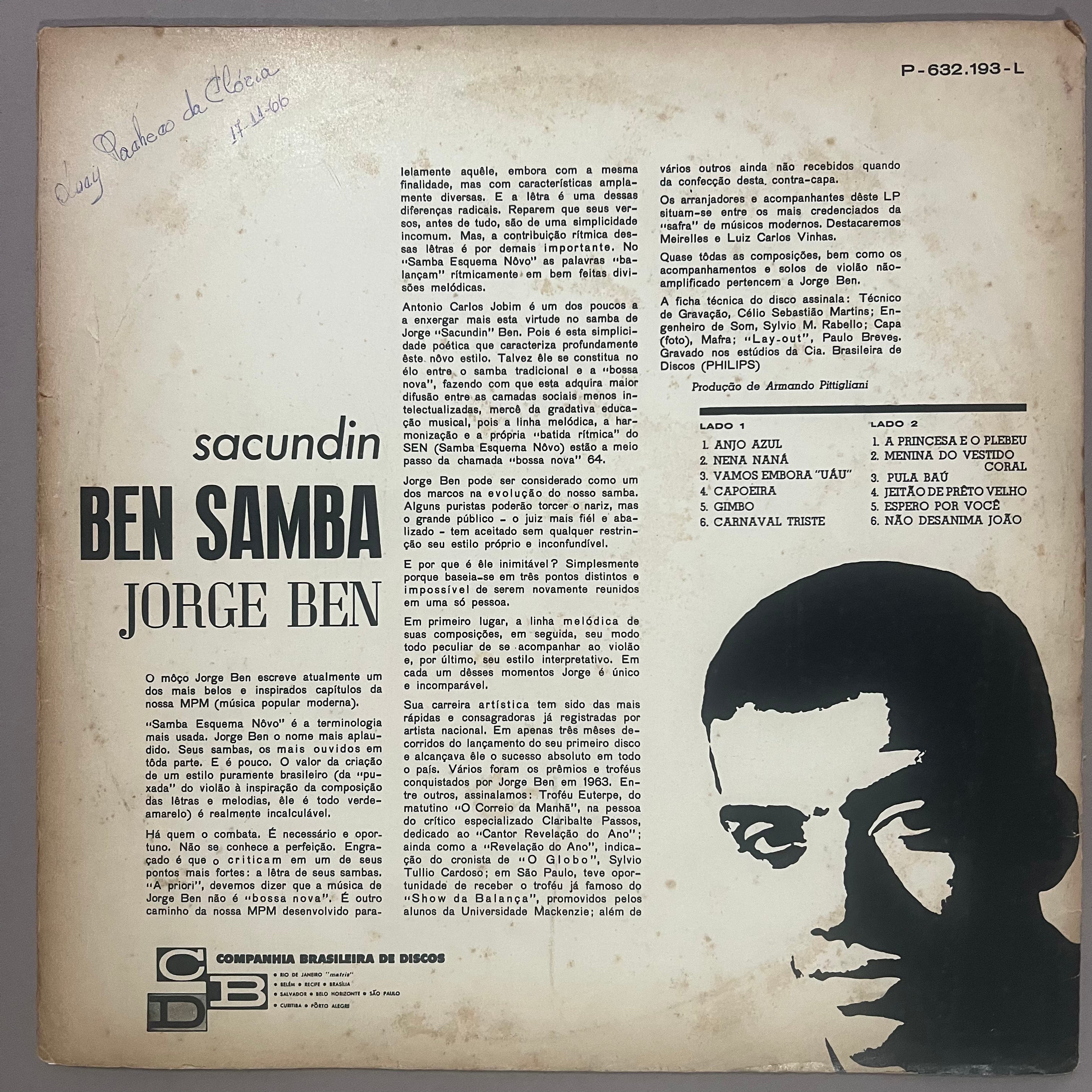 Jorge Ben – Sacundin Ben Samba